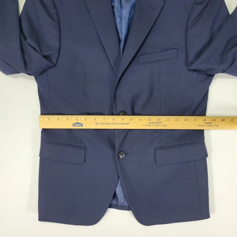 Alfani Men's Sport Coat Blazer Two Button Navy Blue Polyester Blend Slim 38S NEW